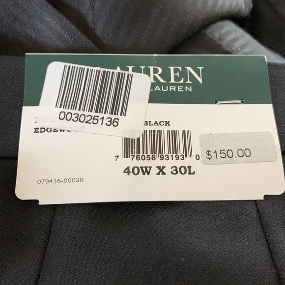 Lauren Ralph Lauren Black NWT Ultra Flex Pants Edgewood 100% Wool 40x30 - Picture 14 of 15